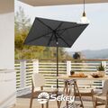 180×130cm Sonnenschirm für Balkon Terrasse Garten Windfest UV-Schutz Grau