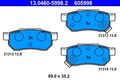 Bremsbelagsatz  Scheibenbremse hinten Ate 13.0460 5998.2 für HONDA MG ROVER