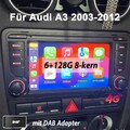 128G Android 14 Für AUDI A3 8P 2003-2012 7" Autoradio Apple Carplay GPS Navi DAB