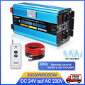3000W 6000W DC 24V auf AC 230V Reiner Sinus Spannungswandler Wechselrichter USB