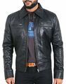 Authentisch Neu Herren Schwarz Jacke 100% Weiches Lammleder Stylisch Slim Fit