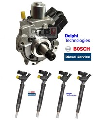Einspritzdüse Injektor 4x 04L130277D + Hochdruckpumpe 04B130755 Audi VW Seat TDI