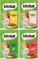 Nassfutter für Katzen KITEKAT mix in Sauce 28x85g mit Huhn Rind Lachs Kaninchen