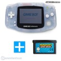 Nintendo GameBoy Advance - Konsole #transparent Clear Blue Glacier + Mario Kart