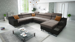 Ecksofa mit Schlaffunktion Fosti VIII Wohnlandschaft U-Form XXL Schlafsofa 26