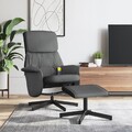 vidaXL Massagesessel mit Fußhocker Hellgrau Stoff