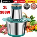 2L Küche Mixer Elektrisch Zwiebelschneider 300W Multi Gemüsezerkleinerer 2000ml