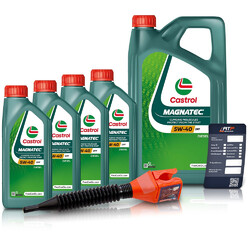 4x 1 L + 5 L = 9 LITER CASTROL MAGNATEC 5W-40 DPF MOTOR-ÖL 31673691### INKL. ÖLWECHSEL-ANHÄNGER + EINFÜLLTRICHTER ###