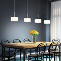 Hängelampe Pendelleuchte Esstischlampe weiß Glas Wohnzimmerlampe LED H 150 cm