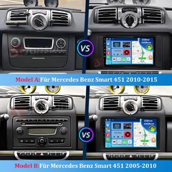 Andriod Autoradio Für Benz Smart Fortwo 451 454 2005-2015 Navi GPS WIFI CARPLAY