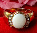 FASZINIERENDER 3,66ct.Opal-Diamant-Goldring in 375er GG,3,88gr.,Gr.18❤️❤️❤️