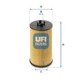 UFI Ölfilter 25.199.00 Filtereinsatz für MERIVA ASTRA VAUXHALL ZAFIRA OPEL B16 3
