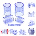 Transparent PVC Fitting Rohr T-Stück Muffe Bogen Kugelhahn Winkel 20mm bis 110mm
