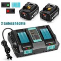 18V 6000mAh für Makita Akku BL1860B-2er Set BL1860 BL1860B Ersatzakku+ Ladegerät