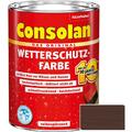 Consolan Wetterschutz-Farbe Holzfarbe Holzschutz dunkelbraun 2,5 Liter