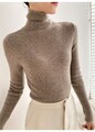 Damen Feinstrick-Pullover  Pulli Rollkragen Pullover Strickpullover Winter Warm-