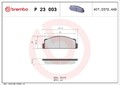 BREMBO Bremsbelagsatz, Scheibenbremse P 23 003 für FIAT LANCIA SEAT AUTOBIANCHI