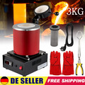 3KG Elektrischer Schmelzofen mit Graphittiegel Gold Silber Metall 1750W