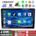 Doppel 2 DIN 8 Core 6+128GB Android 14 Apple Carplay 10.1" Autoradio GPS NAVI 4G