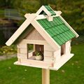 Vogelhaus Weiß Vogelfutterhaus aus Holz Vogelvilla Vögel für Ständer geeignet
