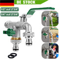 1/2, 3/4 Zoll Garten Doppel Wasserhahn Anschluss Kugelhahn Messing Auslaufhahn~