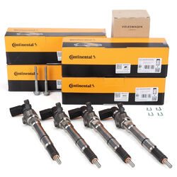 4x CONTI Einspritzdüse + Zubehör für VW GOLF 6 PASSAT POLO TOURAN A1 A3 1.6 TDI