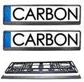 2Stk SET Kennzeichenhalter KFZ Carbon Kennzeichen Nummernschild Halter Rahmen
