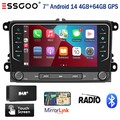 DAB+ Für VW Touran Golf 5 6 Plus Caddy Jetta 4+64GB Autoradio Android 14 Carplay