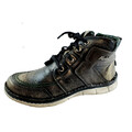 KRISBUT Unisex Stiefel Schnürboot mit Warmfutter 3072 - braun-grün-bronzgebrusht