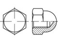 100 x CAB FASTENING Sechskant-Hutmuttern, hohe Form DIN 1587 6 M 6 galv. verchro