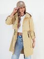 Damen Parka Jacke Mit Kapuze Schwarz Übergangsjacke Zipp Logo DSTREET S-2XL