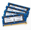 Crucial 4x 8GB 2Rx8 PC3L-12800S DDR3L 1600Mhz SODIMM RAM Laptop-Speicher Intel #