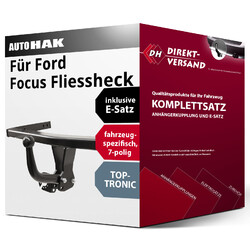 Für Focus Fliessheck II Typ DA (Auto Hak) Anhängerkupplung starr + E-Satz 7polJetzt 50€* sparen mit Code: PKW25