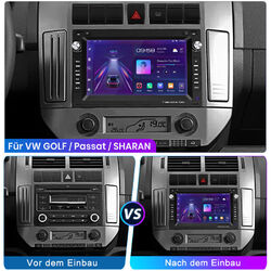 Für VW Polo 9N Golf Jetta MK4 Passat B5 T5 64GB Android 13 Carplay Autoradio GPS