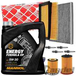 FEBI FILTERSET INSPEKTIONSPAKET+MANNOL 5W30 ÖL für OPEL CORSA C/D 80+90 PS