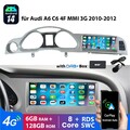 DAB+ Carplay Android 14 Autoradio GPS 6+128G Für Audi A6 C6 4F MMI 3G 2010-2012