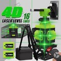 16 Line 4D Laser Level Wasserwaage 360° Kreuzlinienlaser Selbstnivellierend Kit