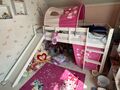 Hochbett mit Rutsche 90x200 Lattenrost Matratze Kinderbett Weiß Homestyle4u