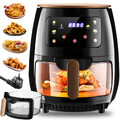 6L Airfryer Fritteusen Friteuse XXL Heißluftfritteuse Heißluftofen Pommes 2400W