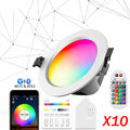 10er LED Einbaustrahler 5W 9W Bluetooth WIFI RGB Decken Alexa Goole Downlight