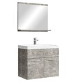 Badezimmer Badmöbel-Set Montreal 02 60cm Waschbecken Beton Grau - Unterschrank W