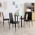 HOMCOM Esszimmerstuhl, 4er-Set Küchenstuhl, Gepolsterte Esszimmerstühle, Schwarz