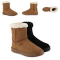 Damen  Warm Gefütterte Winter Boots Stiefeletten Kunstfell Schuhe 839989