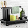Küchen Spüle Organizer Edelstahl schwammhalter Ablage Schwarz