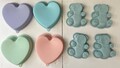 Teddybär & Herzen Silikon Kuchenformen Konvolut Set