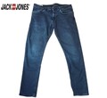 Jack & Jones Glenn Herren Slim Fit Navy Jeans W36 L32 Premium Cotton Stretch Demin