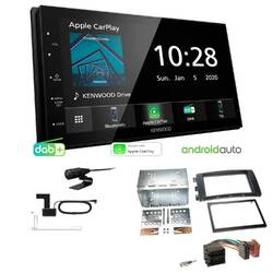 Kenwood Autoradio Apple CarPlay Android DAB+ für Smart ForTwo 2007-2010 schwarz