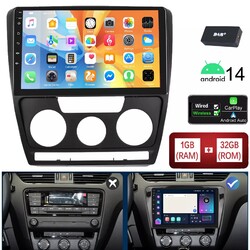DAB+ Für Skoda Octavia 2 1Z 2004-2013 10,1" Autoradio Android 14 mit GPS Carplay