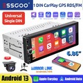 1 DIN 2+32G Android 13 Autoradio Carplay GPS Navi Bluetooth RDS WIFI Mit MIK Kam