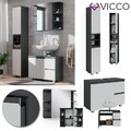 Badmöbelset J-shape Anthrazit Weiß modern Badezimmer Schrank Badschrank Vicco